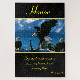 Puzzle Honor eagles on the ocean shore stand