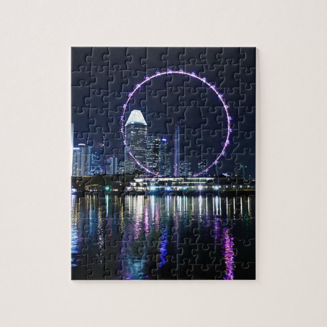 Puzzle Horizon de nuit de Singapour (Vertical)