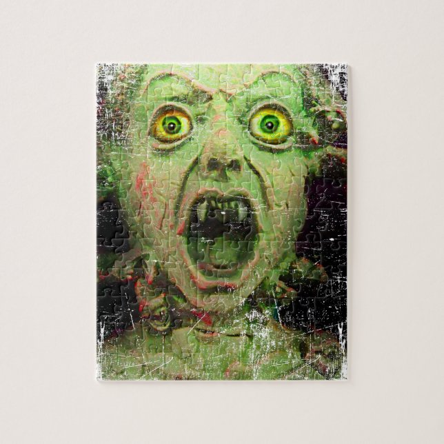 Puzzle Horreur déplaisante de vert de zombi de monstre (Vertical)