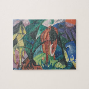 Puzzle Horse and Eagle by Franz Marc, Vintage Cubism Art