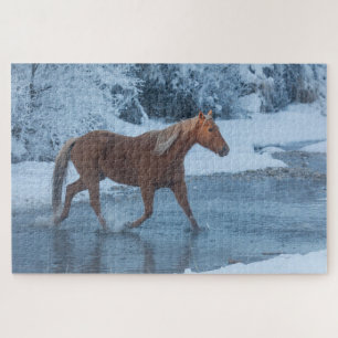 Puzzle Horse Drive in Winter on Hideout Ranc