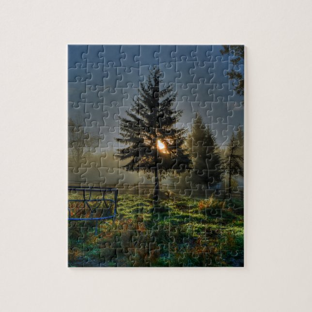 Puzzle Horse Ranch Sunrise Nature Photo (Vertical)