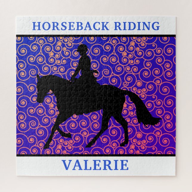 Puzzle Horseback Horse & Rider Swirl 676 Pièce (Vertical)