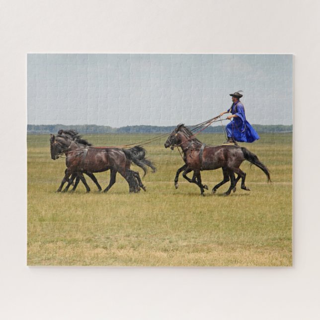 Puzzle Horseman hongrois et chevaux (Horizontal)