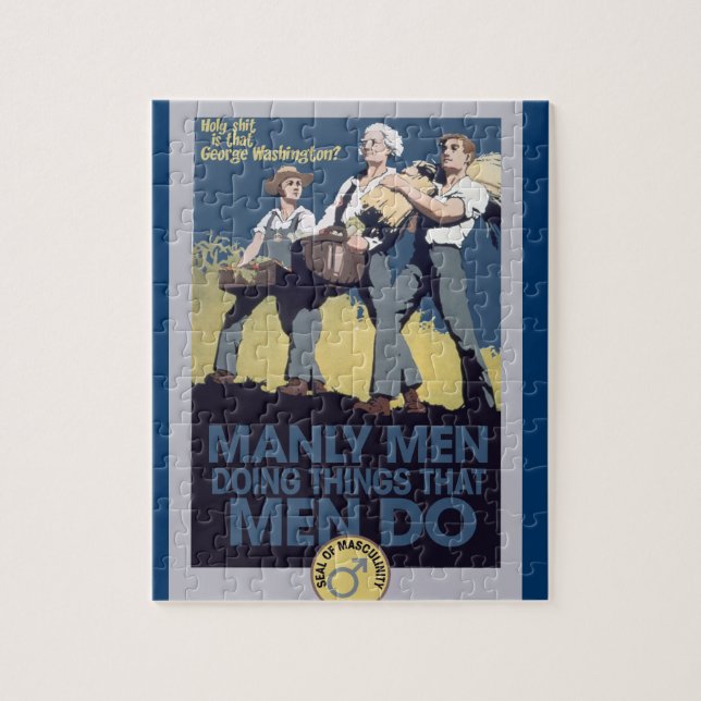 Puzzle Humour vintage Manly HOMMES (Vertical)