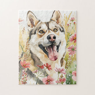Puzzle Husky - Aquarelle Chien