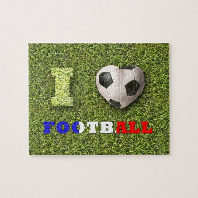 Puzzle I Heart Football Soccer France (Horizontal)