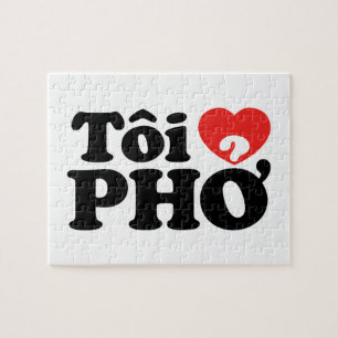 Puzzle I Heart (Love) Pho (Tôi ❤ PHỞ) Vietnamese Language