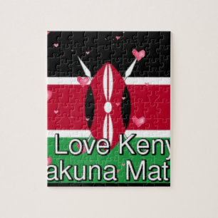 Puzzle I Love Kenya et "Hakuna Matata" Art Print