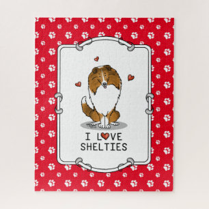 Puzzle I Love Shelts (sable 2) Shetland Sheepdogs mignonn