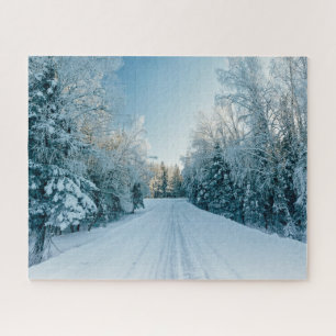 Puzzle Ice & Snow Frozen Winter Road Russia, Siberia
