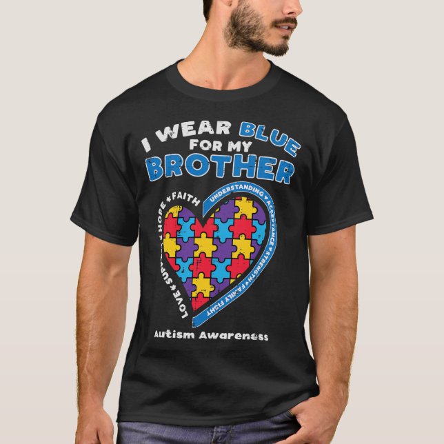 Puzzle ich trage Blau für mein Bruder Autismus Bew T-Shirt (Vorderseite)