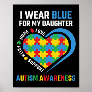 Puzzle Ich trage Blau für meine Tochter Autismusri Poster