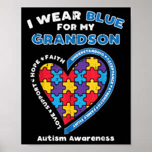 Puzzle ich trage Blue Grandson Autism Awareness Gr Poster