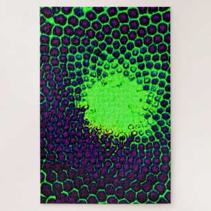 Puzzle Icône de miel Abstraite Design vert et violet