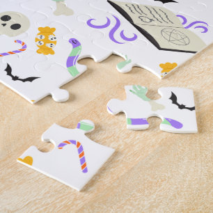 Puzzle Icônes mignonnes et effrayantes d'Halloween