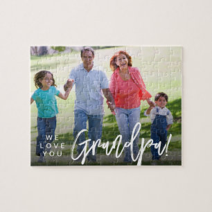 Puzzle Idée cadeau de fête des pères photo grand-père per