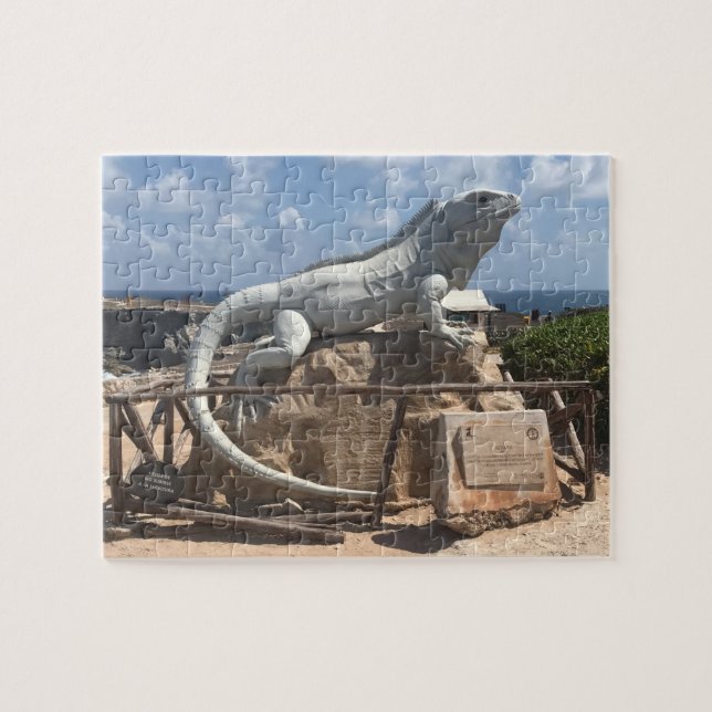 Puzzle Iguana Sculpture Isla Mujeres, Mexique Jigsaw Puzz (Horizontal)