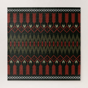 Puzzle Ikat Motif : Ornement ethnique géométrique