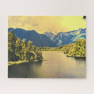 Puzzle Île du Sud du lac Matheson en Nouvelle-Zélande