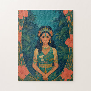 Puzzle Île tropicale sauvage : portrait de princesse poly