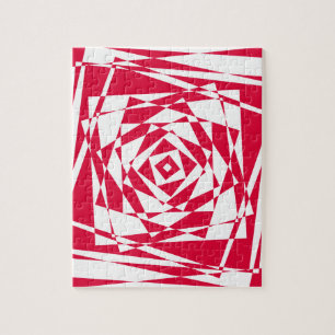 Puzzle Illusion abstraite rouge blanc