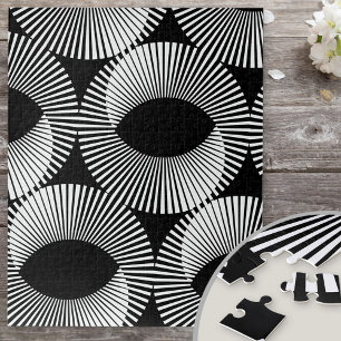 Puzzle Illusion de domino géométrique noir et blanc