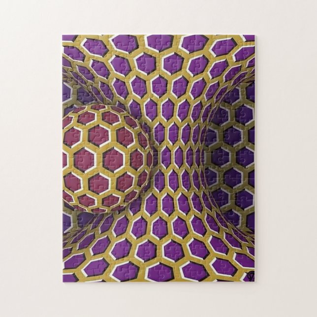 Puzzle Illusion optique rouge et sphère difficile (Vertical)