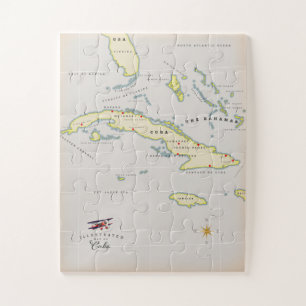 Puzzle Illustrated map of Cuba