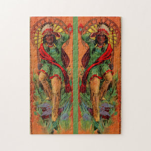 Puzzle Illustration amérindienne amérindienne de 1919