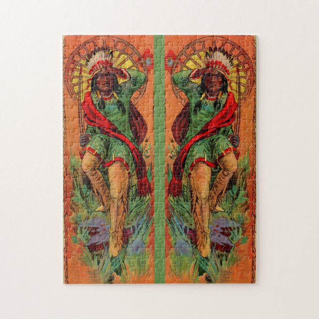 Puzzle Illustration amérindienne amérindienne de 1919 (Vertical)
