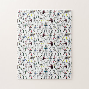 Puzzle Illustration amusante des joueurs de baseball Vint