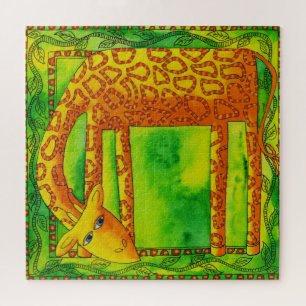 Puzzle Illustration aquarelle de girafe à motifs