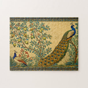 Puzzle Illustration botanique de paon Art Nouveau