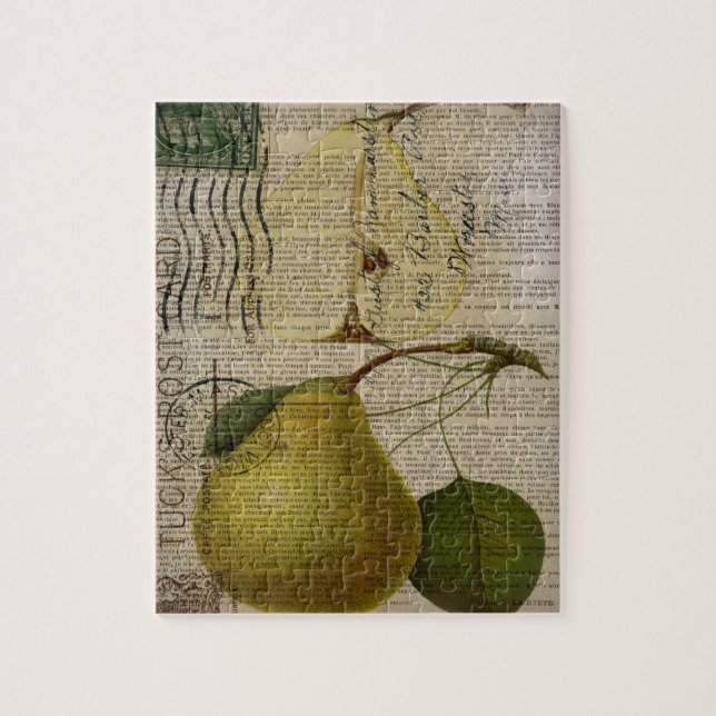 Puzzle illustration botanique de pays français poire vint (Vertical)
