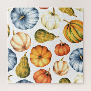 Puzzle Illustration citrouille : Motif d'aquarelle transp