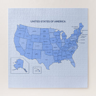 Puzzle Illustration de carte minimale des États-Unis en b