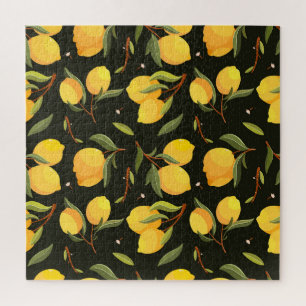 Puzzle Illustration de citron : motif transparent peint à