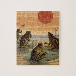 Puzzle Illustration de grenouilles Lily Pads Moon