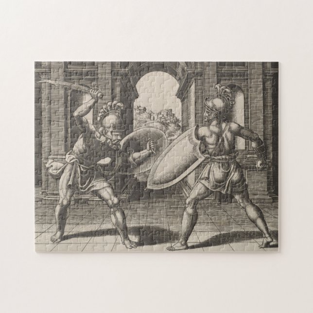 Puzzle Illustration de la lutte contre l'épée du gladiate (Horizontal)