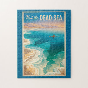 Puzzle Illustration de la mer Morte Art de voyage vintage