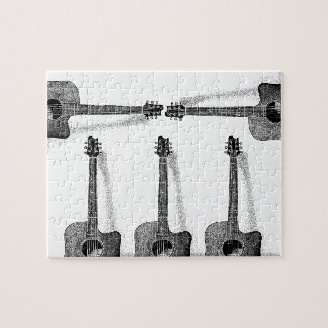 Puzzle Illustration de la peinture de la guitare classiqu (Horizontal)