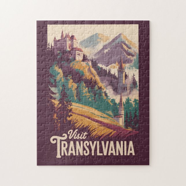 Puzzle Illustration de paysage de Transylvanie Art de voy (Vertical)
