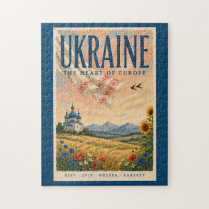 Puzzle Illustration de paysage ukrainien de voyage