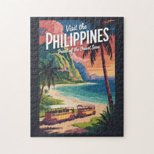 Puzzle Illustration de plage aux Philippines Art de voyag