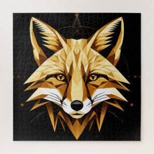 Puzzle Illustration de renard géométrique avec des tons d