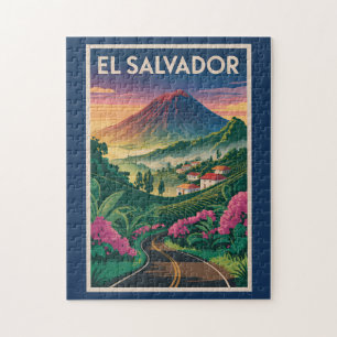 Puzzle Illustration de volcan d'El Salvador Art de voyage