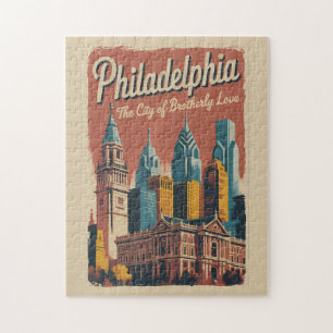 Puzzle Illustration de voyage à Philadelphie Pennsylvanie
