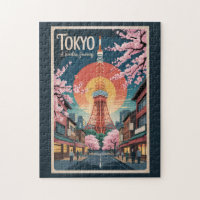 Illustration de voyage à Tokyo au Japon Style Vint