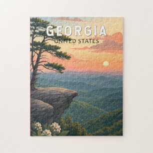 Puzzle Illustration de voyage artistique vintage de Géorg
